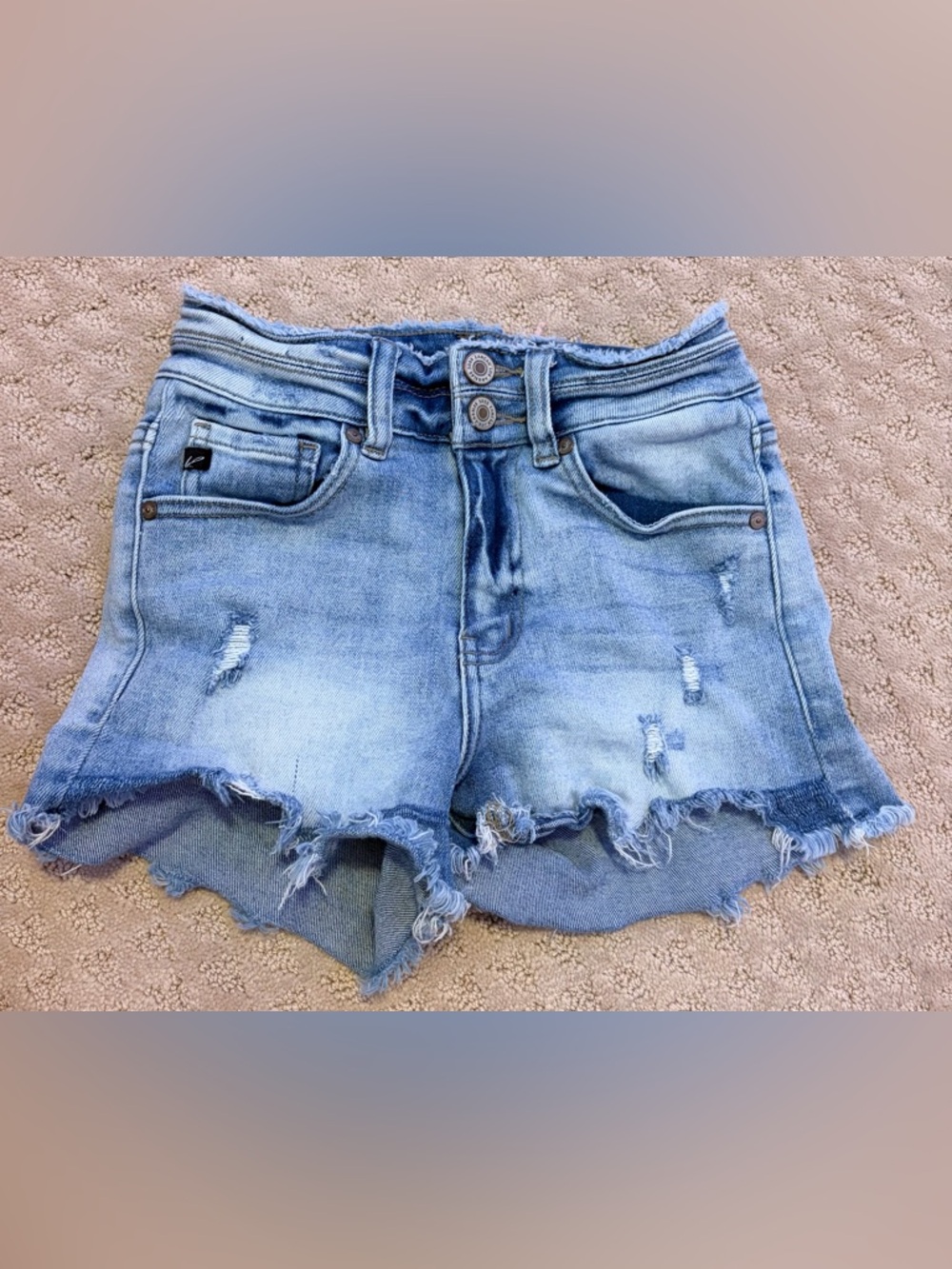Kancan EUC Size 24 Light Blue Distressed Denim Shorts